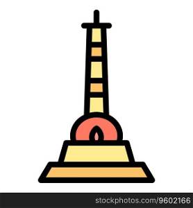 Nepal stupa icon outline vector. Skyline temple. City travel color flat. Nepal stupa icon vector flat