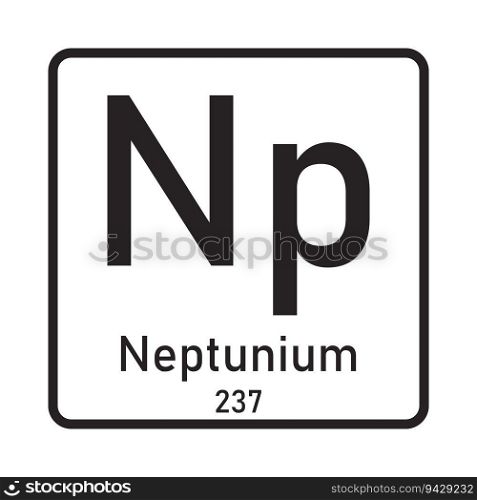 Neptunium symbol icon vector illustration template design