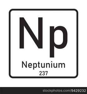 Neptunium symbol icon vector illustration template design