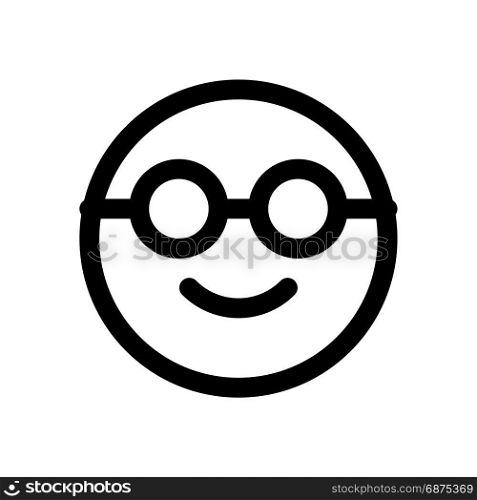 nerd emoji with sunglasses, icon on isolated background