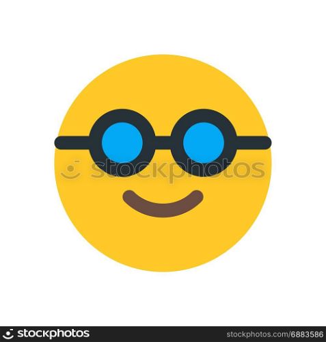 nerd emoji with sunglasses, icon on isolated background,