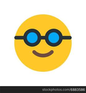 nerd emoji with sunglasses, icon on isolated background,