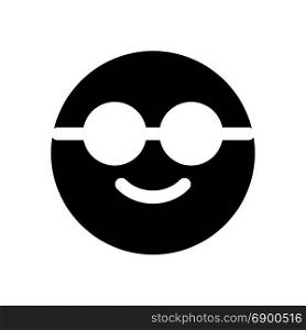 nerd emoji with sunglasses, icon on isolated background