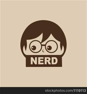 nerd geek girl cartoon character sign logo vector art. nerd geek girl cartoon character sign logo vector