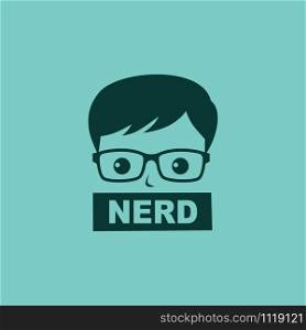 nerd geek guy cartoon character sign logo vector art. nerd geek guy cartoon character sign logo vector