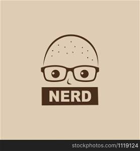 nerd geek guy cartoon character sign logo vector art. nerd geek guy cartoon character sign logo vector