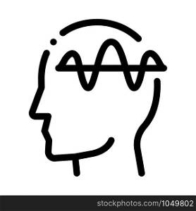 Nervous System of Head Biohacking Icon Vector Thin Line. Contour Illustration. Nervous System of Head Biohacking Icon Vector Illustration