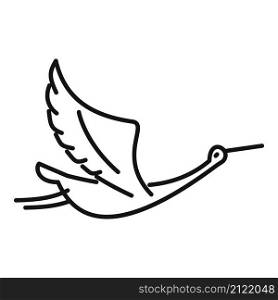Nest stork icon outline vector. Fly bird. Baby crane. Nest stork icon outline vector. Fly bird