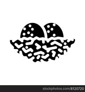 nest with bird eggs glyph icon vector. nest with bird eggs sign. isolated contour symbol black illustration. nest with bird eggs glyph icon vector illustration