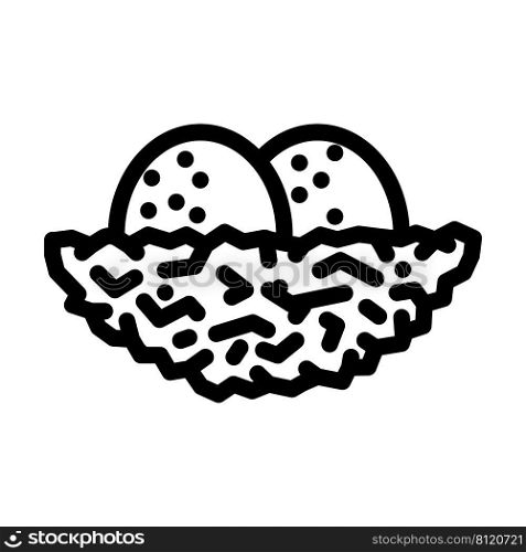 nest with bird eggs line icon vector. nest with bird eggs sign. isolated contour symbol black illustration. nest with bird eggs line icon vector illustration