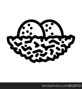 nest with bird eggs line icon vector. nest with bird eggs sign. isolated contour symbol black illustration. nest with bird eggs line icon vector illustration