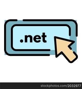Net domain icon. Outline net domain vector icon color flat isolated. Net domain icon color outline vector