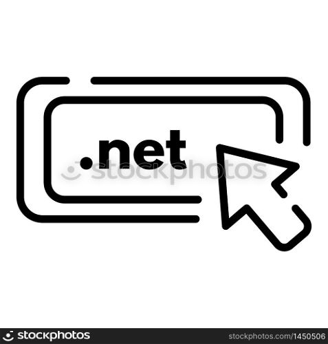 Net domain icon. Outline net domain vector icon for web design isolated on white background. Net domain icon, outline style