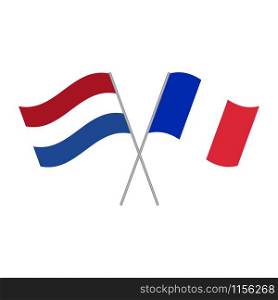 Netherlands and France flags vector isolated on white background