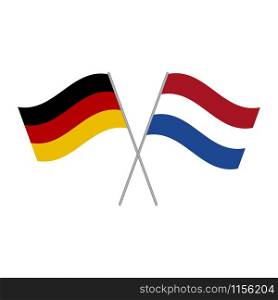 Netherlands and Germany flags vector isolated on white background. Netherlands and Germany flags vector isolated on white