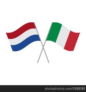 Netherlands and Italy flags vector isolated on white background