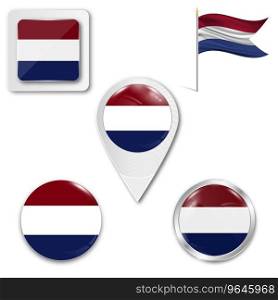 Netherlands flag emblem symbol Royalty Free Vector Image