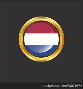Netherlands flag Golden button