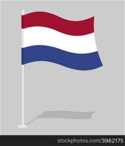 Netherlands flag. Official national symbol of Kingdom of Netherlands. Traditional Dutch flag emerging European state