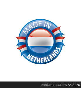 Netherlands flag, vector illustration on a white background.. Netherlands flag, vector illustration on a white background