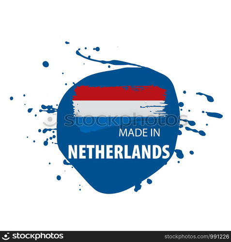 Netherlands flag, vector illustration on a white background.. Netherlands flag, vector illustration on a white background