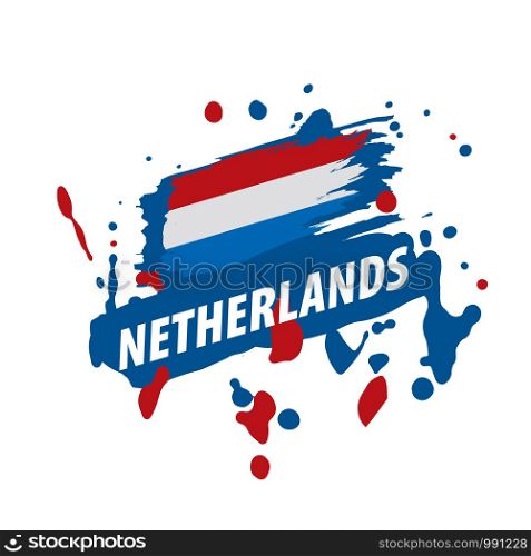 Netherlands flag, vector illustration on a white background.. Netherlands flag, vector illustration on a white background