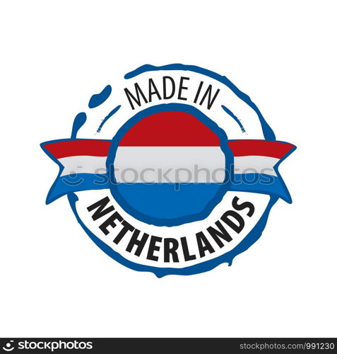 Netherlands flag, vector illustration on a white background.. Netherlands flag, vector illustration on a white background