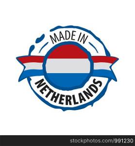 Netherlands flag, vector illustration on a white background.. Netherlands flag, vector illustration on a white background