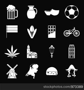 Netherlands icons set vector white isolated on grey background . Netherlands icons set grey vector