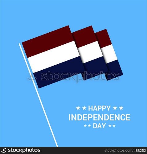 Netherlands Independence day typographic design with flag vector