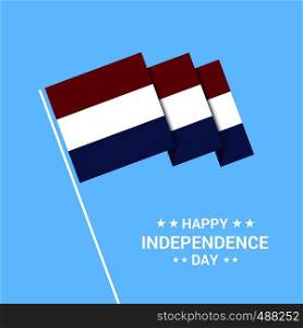Netherlands Independence day typographic design with flag vector