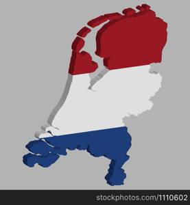 Netherlands Map flag Vector 3D illustration Eps 10.. Netherlands Map flag Vector 3D illustration Eps 10