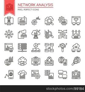 Network Analysis , Thin Line and Pixel Perfect Icons
