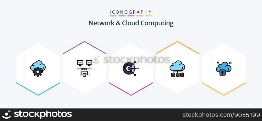 Network And Cloud Computing 25 FilledLine icon pack including technology. cloud. computing. technology. server