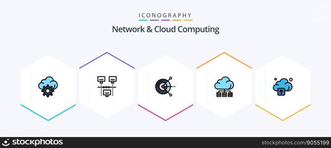 Network And Cloud Computing 25 FilledLine icon pack including technology. cloud. computing. technology. server