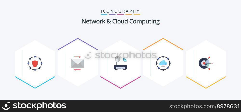 Network And Cloud Computing 25 Flat icon pack including disk. computer. device. share. cloud computing