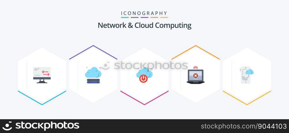Network And Cloud Computing 25 Flat icon pack including technology. connection. cloud. cloud. computing
