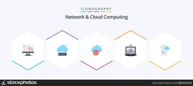 Network And Cloud Computing 25 Flat icon pack including technology. connection. cloud. cloud. computing