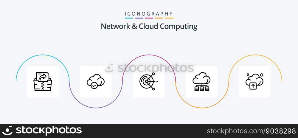 Network And Cloud Computing Line 5 Icon Pack Including technology. cloud. computing. technology. server
