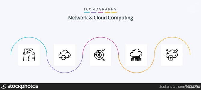 Network And Cloud Computing Line 5 Icon Pack Including technology. cloud. computing. technology. server