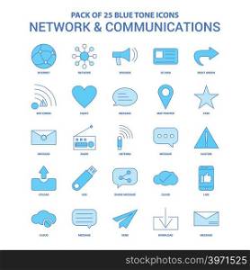Network and Communication Blue Tone Icon Pack - 25 Icon Sets