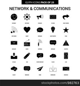 Network and Communication Glyph Vector Icon set