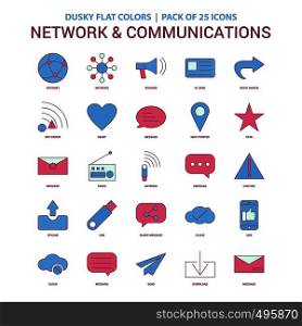 Network and Communication icon Dusky Flat color - Vintage 25 Icon Pack