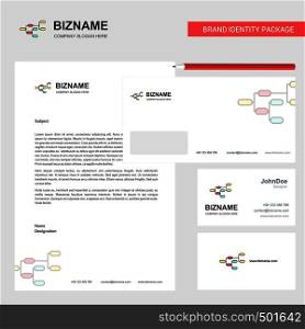 Network Business Letterhead, Envelope and visiting Card Design vector template