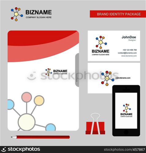 network Business Logo, File Cover Visiting Card and Mobile App Design. Vector Illustration