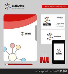 network Business Logo, File Cover Visiting Card and Mobile App Design. Vector Illustration