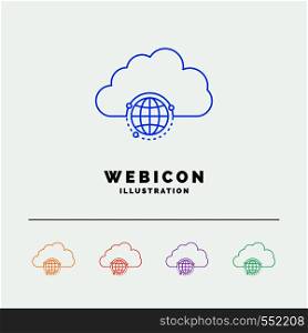 network, city, globe, hub, infrastructure 5 Color Line Web Icon Template isolated on white. Vector illustration. Vector EPS10 Abstract Template background