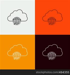 network, city, globe, hub, infrastructure Icon Over Various Background. Line style design, designed for web and app. Eps 10 vector illustration. Vector EPS10 Abstract Template background