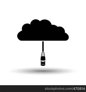 Network Cloud Icon. Black on White Background With Shadow. Vector Illustration.