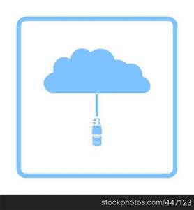 Network Cloud Icon. Blue Frame Design. Vector Illustration.